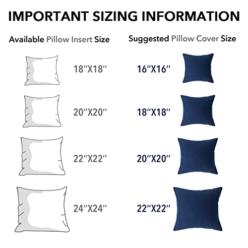 Oubonun 12 x 20 Throw Pillow Inserts, Firm and Fluffy Decorative Square Pillows for Couch Bed Sofa with Soft Cotton Cover White Cushion with Down Alternative Pack of 2