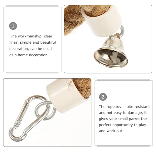 Alipis Climbing Accessories Bird Perch Rope Parrot Climbing Rope with Bell - Image 2