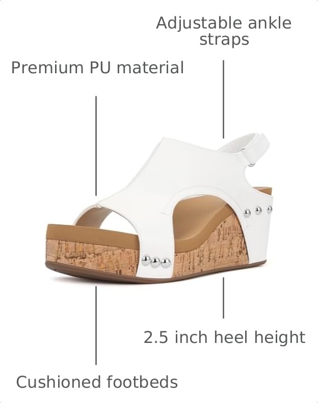 Image of PARTY Women's Wedge Sandals With Buckle Ankle Strap for Dressy Summer