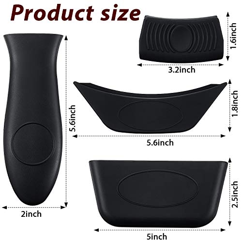 Boao 8 Pcs Silicone Hot Handle Holders And Pot Holders Cover Removable Rubber Hot Resistant Pot Holder Sleeves Lid Covers For Cast Iron Skillets Metal Frying Pans Aluminum Cookware Handles #TOP1