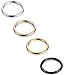 FIBO STEEL 4PCS 16G Stainless Steel Septum Piercing Nose Ring Hoop Earring Piercing Silver Gold Rose Gold Black 8MM