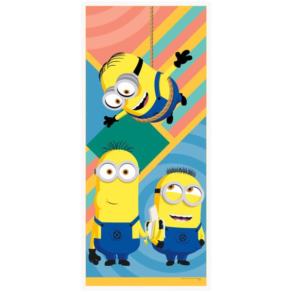 Despicable Me Birthday Party Supplies Bundle includes 1 Happy Birthday Banner 6 feet long, 1 Plastic Door Poster 27" x 60", 1 Dinosaur Sticker Sheet by Unique - Image 4