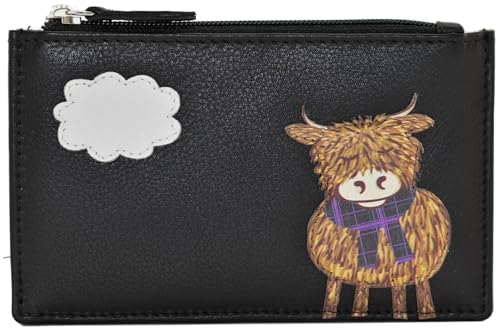 Apertura superiore con cerniera. 4 scomparti per carte di credito