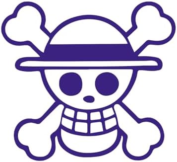 One Piece Luffy Straw Hat Pirate Decal Vinyl Sticker Auto Car Truck Wall Laptop | Purple | 5.5" x 5" image 2