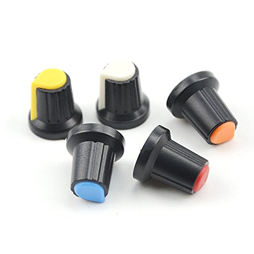 WMYCONGCONG 15 PCS B5K B10K B20K B50K B100K Ohm Knurled Shaft Linear Rotary Taper Potentiometer with 5 Color Knob (Single Linear Kit) - Thumbnail 4