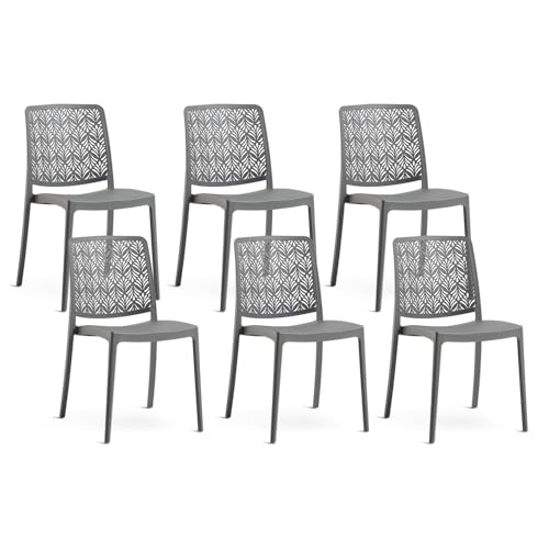 SIEDITI FUORI E DENTRO Chaises de Jardin en polypropylène avec Fibre de Verre, chaises empilables pour extérieur ou intérieur, Design Moderne et ajouré -...