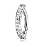 MJust G23 Solid Titanium Belly Button Rings for Women 14G CZ Belly Rings Navel Piercing Jewelry Nave