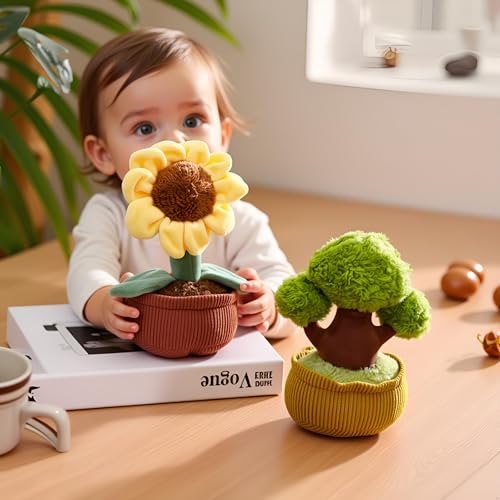 Image of Ryttir 2 Pack 11Inch Chubby Small Flower Stuffed Animal Pillow, Adventure Stuffed Tree Plush Toy, Brave Boy's and Girl's Room Decor, Funny Owls Gift for Kids Women
