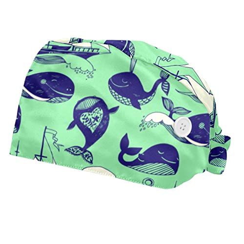 Chapeaux bouffants de travail JDEZ motif marin pour homme et femme