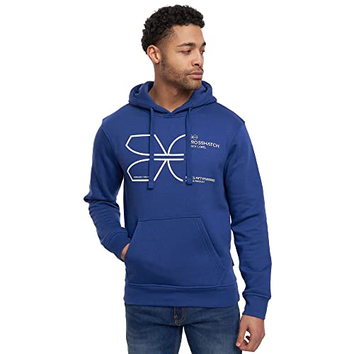 Image of Crosshatch - Mens Everyday Essential Sweatshirt - Cutups Hoodies(XL/Blue)