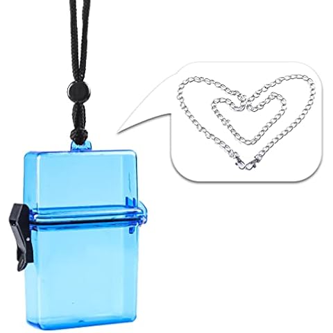 FXJPQJD Acrylic Transparent Cigarette Case, Decoration Can Match With Chain Hanging Chain Waterproof Fashion Cigarette Holder, Fashion Pendant Sealed Cigarette Case Package-Blue Cover