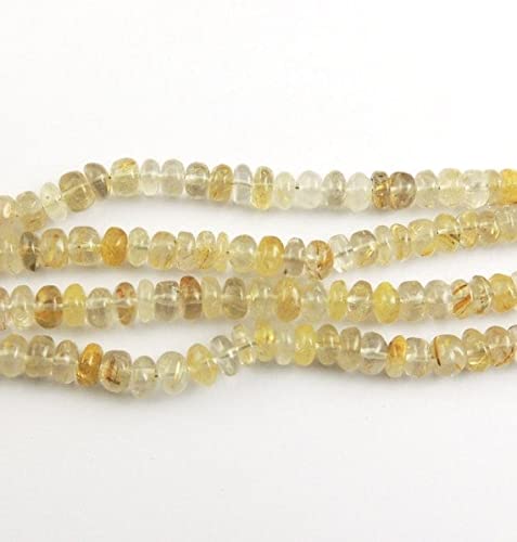 Rondelles en quartz rutile doré LKBEADS perles haut de gamme 6mm pour création bijoux