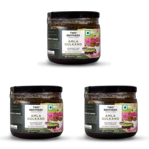 Image of Two Brothers Organic Farms Amla Gulkand (300G) | Gulkand Rose Petal Jam with Amla | Natural with Cooling Properties | Rich in Vitamin C & Antioxidants | Traditional Ayurvedic Sweet | No Refined Sugar