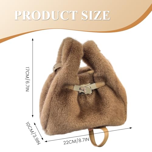 Sac à main de luxe en fourrure kaki à sangle réglable et finitions premium - 6