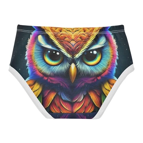 Toddler Underwear Floral 2t Cotton Panties Little Girl Animals Kids Undies Briefs Cool Colorful Owl Black2