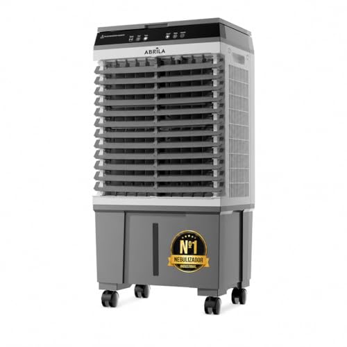 Climatizador Evaporativo Industrial 20L | Sin Tubo Exterior | Naves, Talleres y Terrazas hasta 20 m² | 65W | 3 Velocidades | Mando a Distancia | 4 Acumuladores de Frío | Oscilante | Portátil