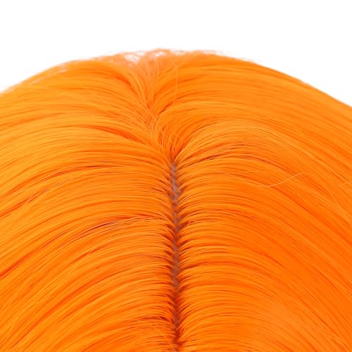 Image of PATTNIUM Orange Wig for Girls Kids Short Light Orange Wigs Side Part Shoulder Length Wavy Heat Resistant Synthetic Wig