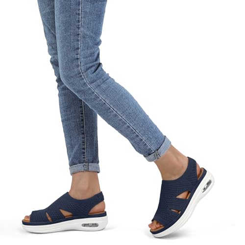 Image of mysoft Womens Comfortable Walking Sandals Slip On Air Cushion