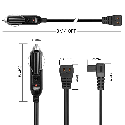 Image of DC12V Car Refrigerator Power Cord，Automobile Cigarette Lighter to Refrigerator Plug Replace Cable，for Car Freezer Portable Fridge Refrigerator（3M /10FT）
