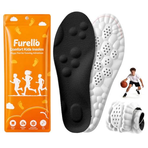 Image of 4D Cloud-Soft Comfort Insoles for Kids and Youth - Trim-to-Fit Insoles with Arch Support and Shock Absorption - Breathable Memory Foam Kids Shoe Inserts Designed for Growing Feet (US Youth 3Y - 4Y)