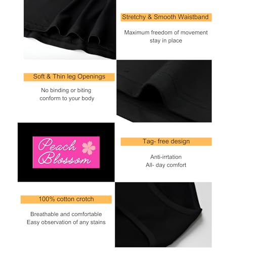 Image of Peach Blossom Women's Cotton Panty | 100% Cotton Bio-Washed Hipster Panties for Women | Full Coverage Grip Fit | Plus Size Hipster Pack of 3