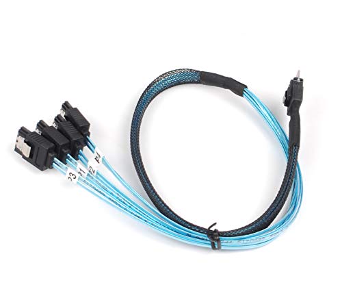 Cable SFF-8654 a 4 x SATA para transmisión de datos miniatura 5