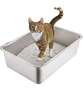 GRFELI Katzentoilette Aus Edelstahl, Grosse Box Für Katze Und Kaninchen Nimmt Niemals Gerche Auf Leicht Zu Reinigen50 35 20cm 503520cm