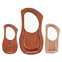 Harp Lier, metalen snaren Mooie en soepele tonen Lier Harp Rozenhout Duurzaam stabiel snaar Draagbare draaisleutel Houten 7 metalen snaarinstrument Duiken