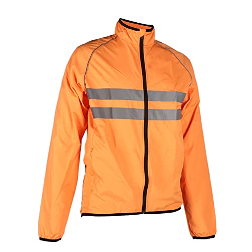 Chaqueta reflectante de poliéster para ciclismo naranja XL