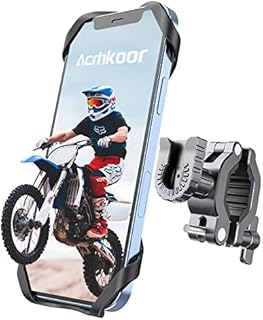 Acrhkoor Bike Phone Holder, [2022 Shock Resistant Stable Version] 360° Rotatable Adjustable Detachable Motorcycle Phone Mount, Compatible with iPhone 13 12 11 Pro Max, Samsung(4.0"-7.0")