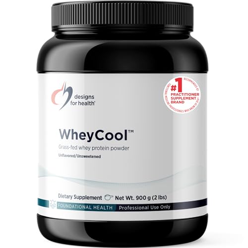 Image of Designs for Health WheyCool - Grass Fed Whey Protein Powder Supplement with 22g Protein, May Support Athletes, Muscles + Energy - Non-GMO + Gluten-Free, Unflavored + Unsweetened (30 Servings / 900g)