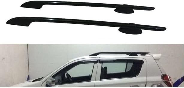 AUTOKART Stylish Roof Rails (in Metal) in Rocket Curve Design (Type R) in Black Colour with Both Legs in Black Compatible with Tata Indica CS for Year 2008-2016 Models (Set of 2 Pieces)
