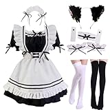 KIDYBELL Japanese Anime Cosplay Maid Outfit Dress Cute Halloween Makeup Cosplay Costume for Girls Women