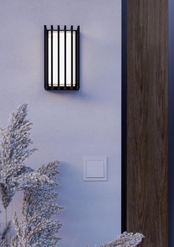 Applique murale LED extérieure design en aluminium noir avec éclairage modulable