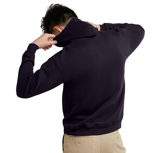 Image of Hanes Men's, EcoSmart, Cotton-Blend Hooded Sweatshirt, Plush Fleece Pullover Hoodie