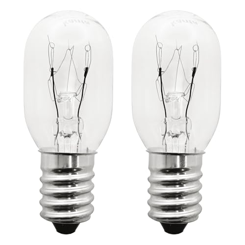 kanta 220-240V 15W T20 Single Tungsten Lamp E14 Screw Base Refrigerator Oven Appliance Bulb Pack of 2 Warm White