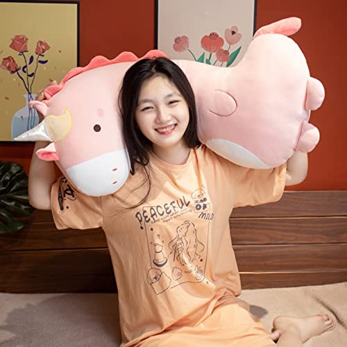 Peach Cat Green Long Dinosaur Plush Pillow Cute Soft Dinosaur Stuffed Animal For Girls And Boys 35.4" #TOP2