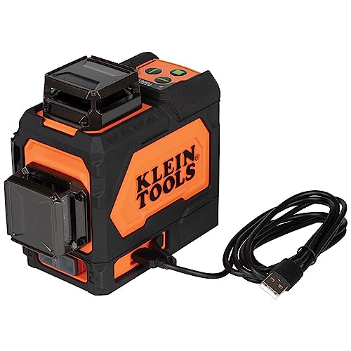 Klein Tools 93PLL Self-Leveling Laser Level with Bright Green 3x360-Degree Planes, Rechargeable Battery, Magnetic Mount