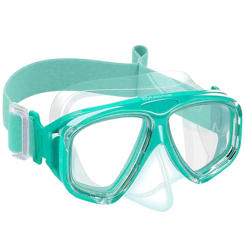GXGM 1 Pièce Masque de Plongée avec Tuba pour Enfants, Lunettes de Natation,avec Cache-Nez,Vision Panoramique à 180°,Convient pour la...