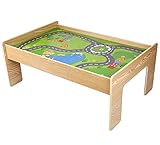 Pidoko Kids Train Table, Natural - Perfect Toy Gift Set for Boys & Girls - Activity Table That is Compatible with All Major Brand Train Sets and Tracks