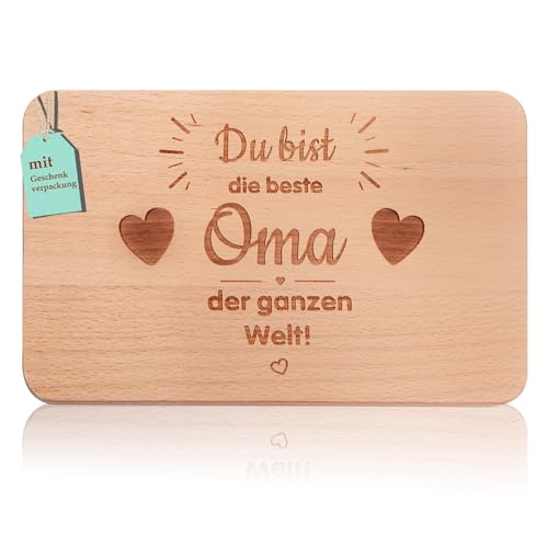 Frühstücksbrettchen oma geschenke | Brotzeitbrett mit Gravur “Du...