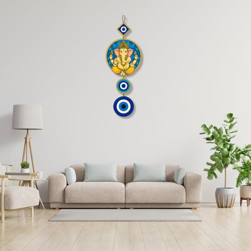 Image of GiftOday Lord Ganesha Attractive Design Wooden Wall Hanging for Home Kitchen Decor | Decoration Livingroom, Hallway | Peace Charm Accents | Door Entrance Decorative Hangings Size (18 x 30 CM)