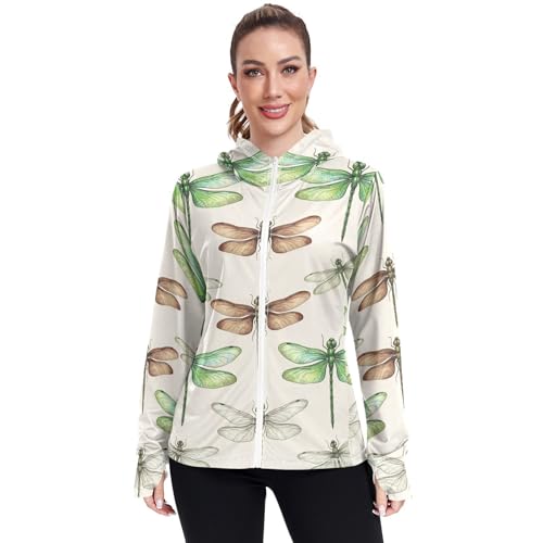 Sudadera con capucha UPF 50 mujer con cremallera y manga larga blanca