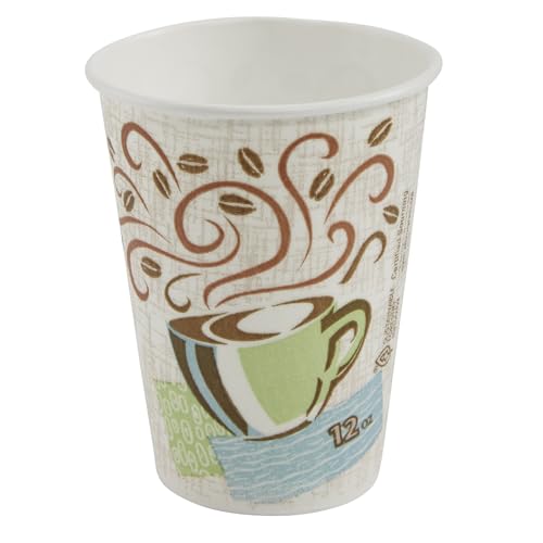 Dixie PerfecTouch 12 oz. Insulated Paper Hot Coffee Cup by GP PRO (Georgia-Pacific), Coffee Haze, 5342CDSBP, 160 Cups Per Case, Coffee Haze Design