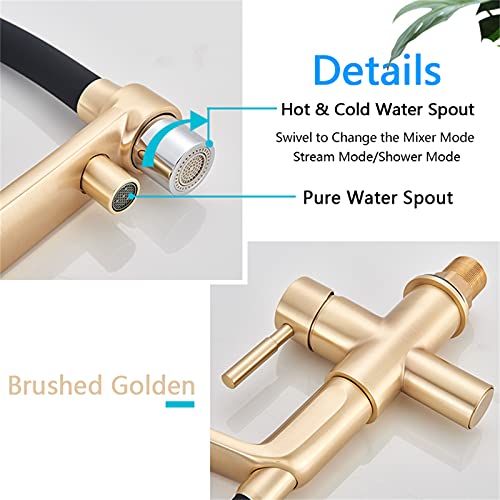 Robinet d'eau pure pour évier de cuisine avec bec rétractable blanc chrome - 5