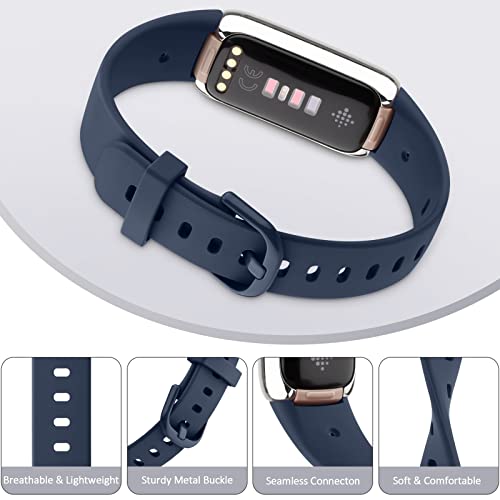 Image of 4 PACK Sport Bands Compatible with Fitbit Luxe Bands for Women Men, Soft Silicone Replacement Sport Straps Wristbands for Fitbit Luxe Fitness and Wellness Tracker
