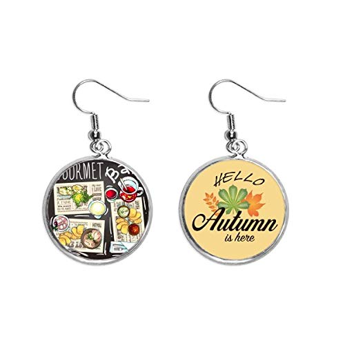 Preisvergleich Produktbild Gourmet Bar Steak Limonade Ohrläppchen Anhänger Herbst Blatt Ohrring Schmuck
