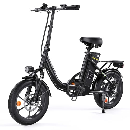 Finbike 16' Bici Elettrica Pieghevole, Bici Elettrica da 374.4WH...