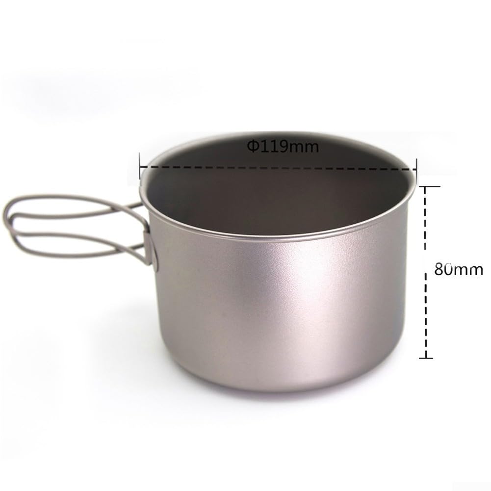 Batterie de cuisine ultra légère en titane pur 300 g