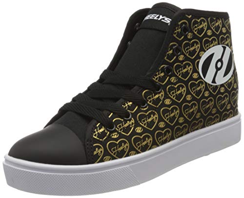 Heelys Veloz (HE100732), Zapatillas Deportivas Unisex niños, Black/Gold/Hearts, 32 EU